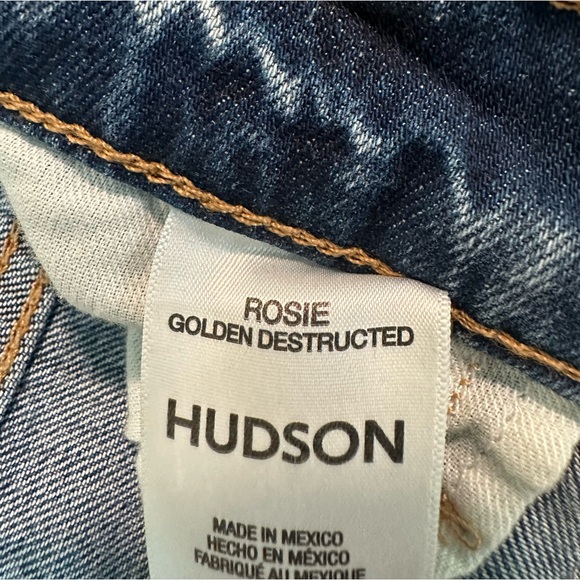 HUDSON Jeans womens Rosie Golden Destructed High-Rise Wide Leg Jean, 23 - Picture 6 of 16